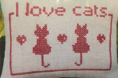 Cartamodello I LOVE CATS - punto croce