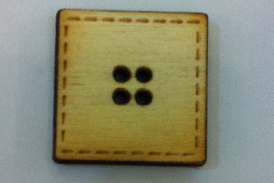 Bottoni in legno Quadratino seconda misura
